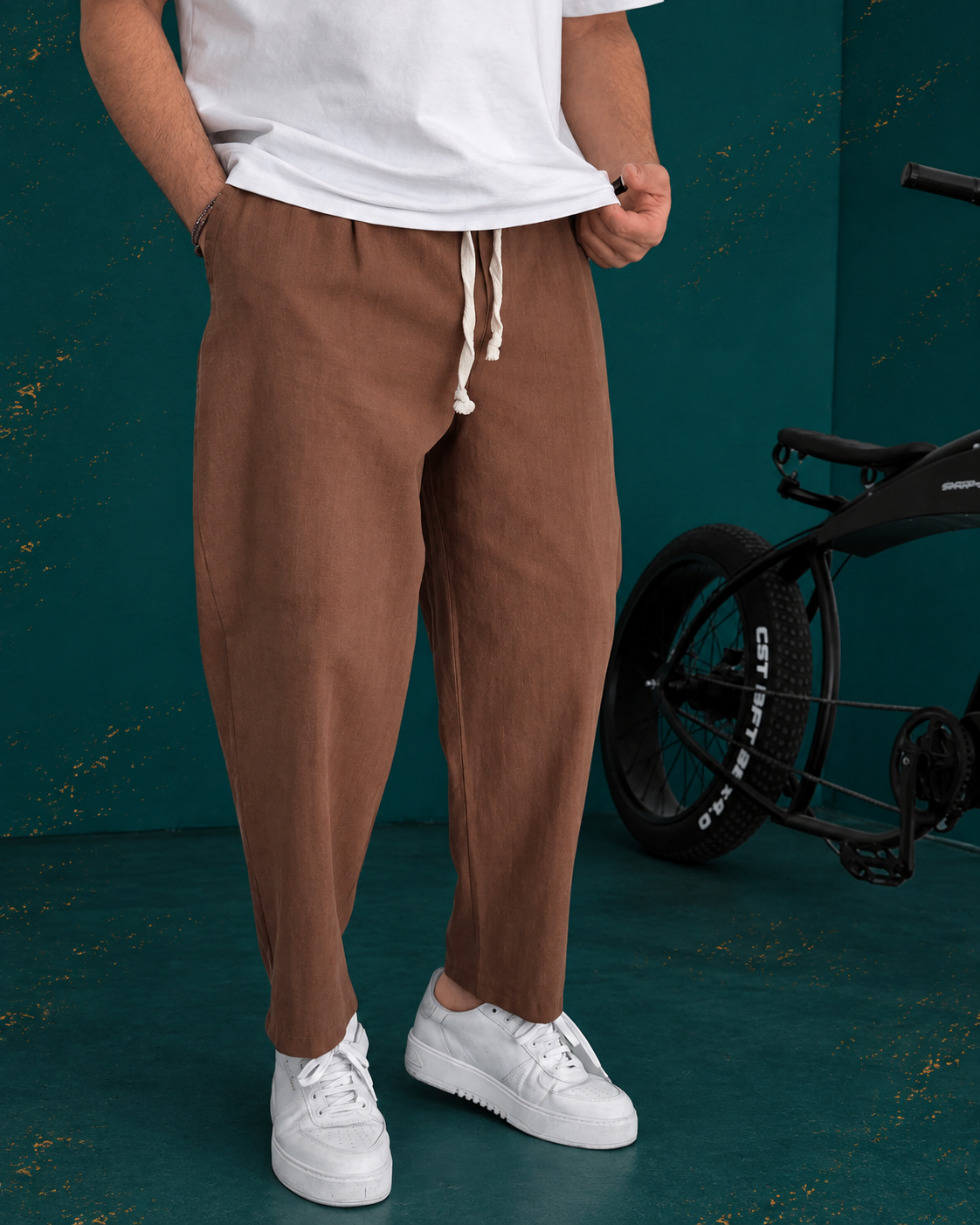 Linen Relaxed Fit Drawstring Pants
